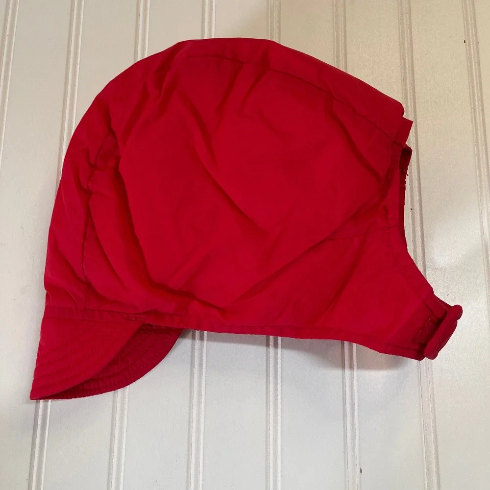Eddie Bauer Vintage Red Goose Down Insulated Winter Hat Cap Medium